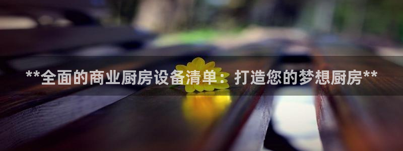 凯时登录平台去AG发财网：**全面的商业厨房设备清单：打造您
