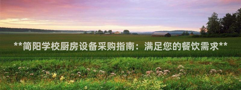 凯时最新官方APP下载：**简阳学校厨房设备采购指南：满足您