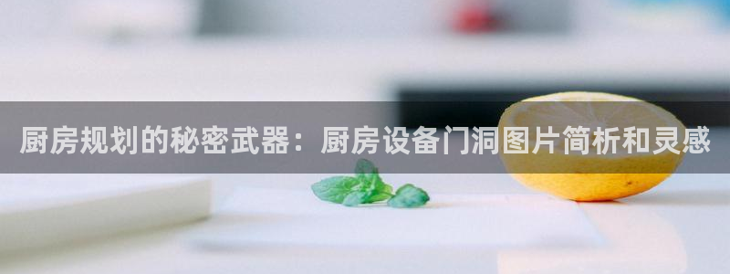 尊龙集团：厨房规划的秘密武器：厨房设备门洞图片简析和灵感